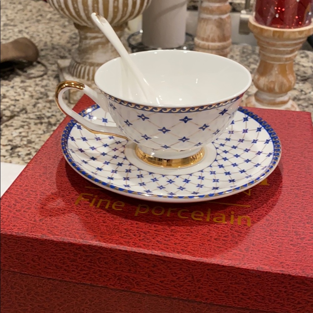 COPY - NWTG Fine porcelain tea cup and saucer